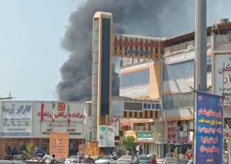 آتش سوزی در پاساژ اطلس درگهان مهار شد/ علت حریق: جوشکاری در مجتمع