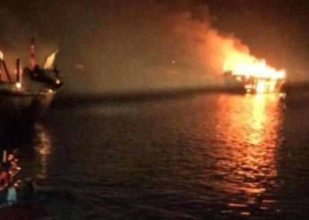 آتش‌سوزی لنج در سواحل جنوبی قشم/ ۲ نفر جان باختند