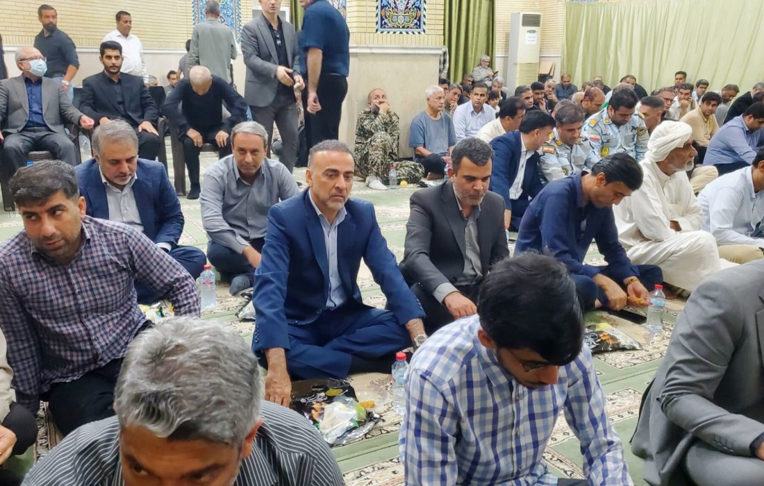 آیین بزرگداشت درگذشت محمدمحمدحسینی تختی؛ فرماندار پیشین قشم برگزار شد